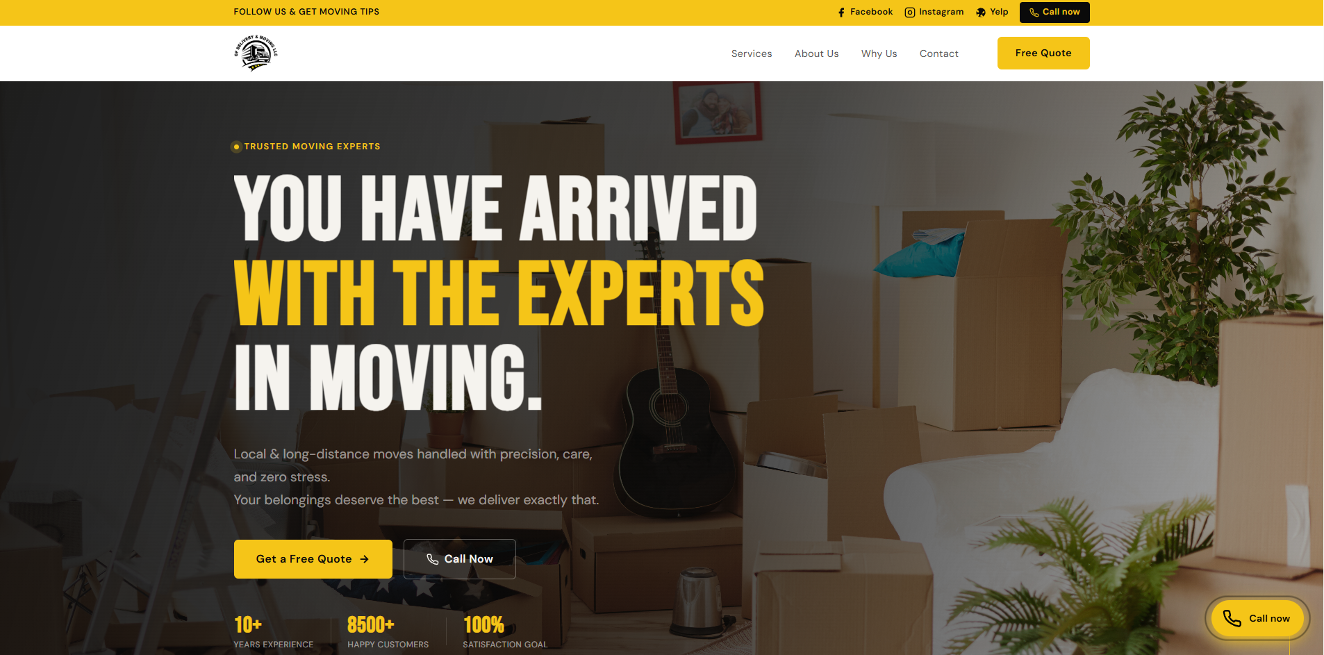 Landing page GF Delivery Moving — presencia digital enfocada en ventas